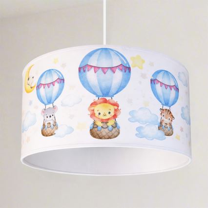 Brilagi - LED børnependel på ledning BOBO 1xE27/60W/230V Ø 35 cm hvid/dyremotiv