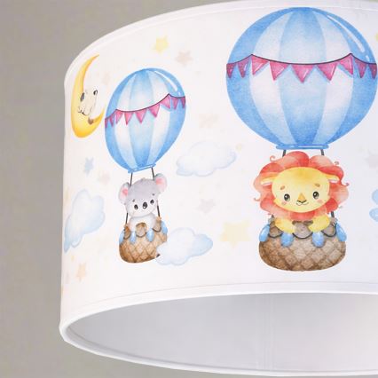 Brilagi - LED børnependel på ledning BOBO 1xE27/60W/230V Ø 35 cm hvid/dyremotiv