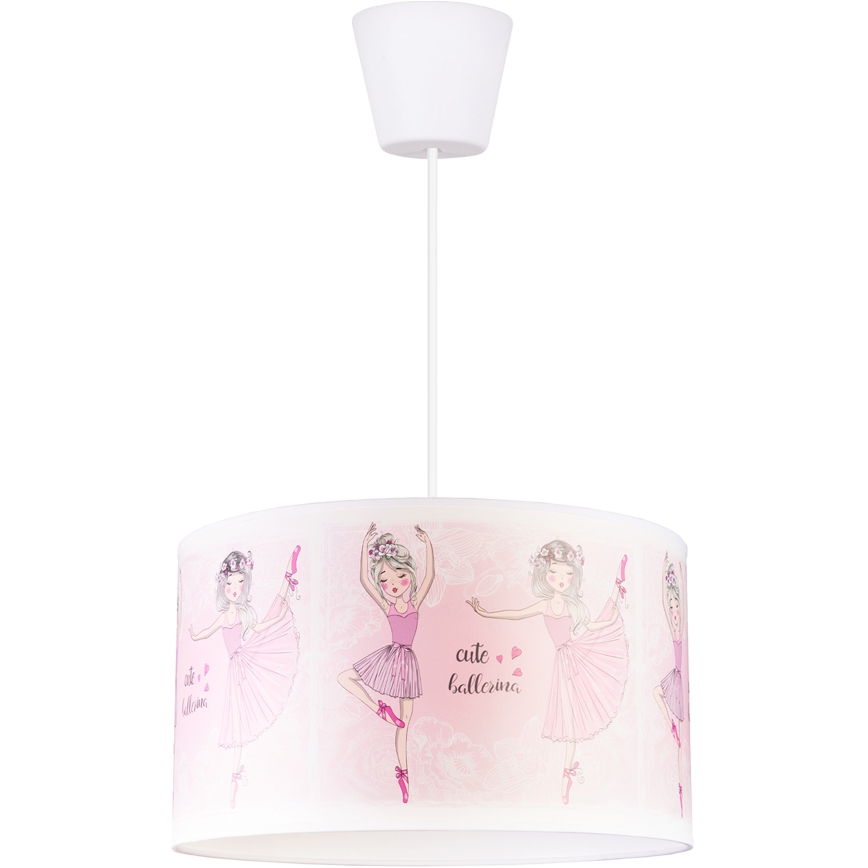 Brilagi - LED børnependel på ledning BOBO 1xE27/60W/230V Ø 35 cm lyserød/balletsko