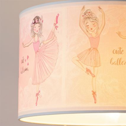 Brilagi - LED børnependel på ledning BOBO 1xE27/60W/230V Ø 35 cm lyserød/balletsko