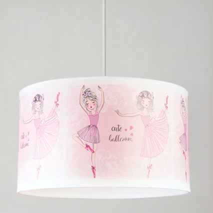 Brilagi - LED børnependel på ledning BOBO 1xE27/60W/230V Ø 35 cm lyserød/balletsko