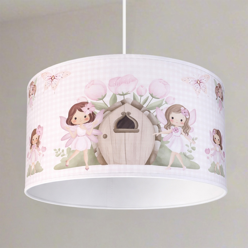 Brilagi - LED børnependel på ledning BOBO 1xE27/60W/230V Ø 35 cm rosa/feer
