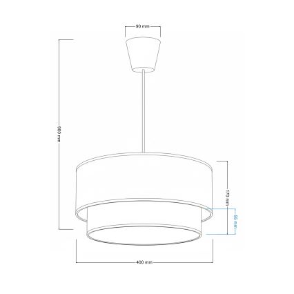 Brilagi - LED børnependel med kabel BOBO 1xE27/60W/230V Ø 40 cm creme/grå/kaniner
