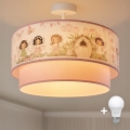 Brilagi - LED børneplafond BOBO 1xE27/60W/230V Ø 40 cm rosa/feer
