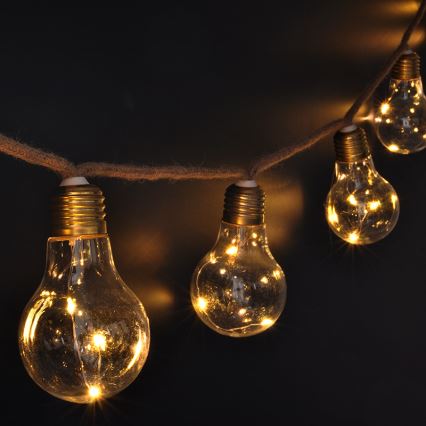 Brilagi - LED dekorationskæde 10xLED/3xAA 1,8m varm hvid