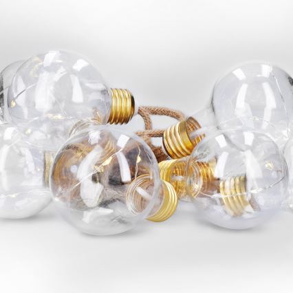 Brilagi - LED dekorationskæde 10xLED/3xAA 1,8m varm hvid