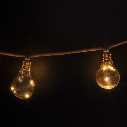 Brilagi - LED dekorationskæde 10xLED/3xAA 1,8m varm hvid