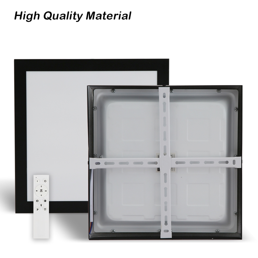 Brilagi - LED Dimmable loftlampe FRAME SMART LED/24W/230V 30x30 cm 3000-6000K IP44 sort + fjernbetjening