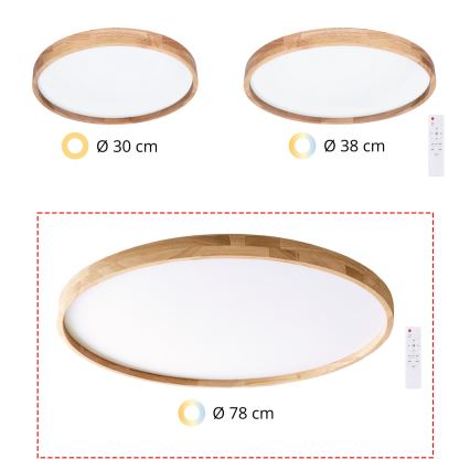 Brilagi - LED-dæmpbar loftlampe ALSON LED/72W/230V 3000-6500K eg Ø 78 cm + fjernbetjening