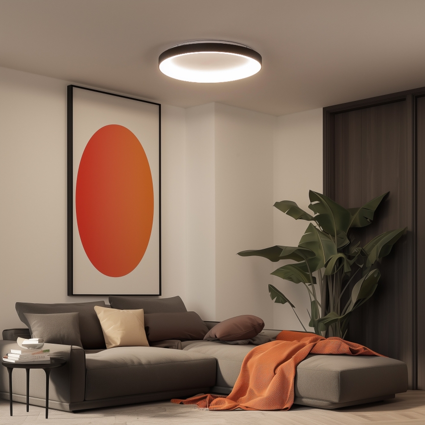 Brilagi - LED-dæmpbar loftlampe FALCON II, 108 W, 230 V, 3000–6500 K, Ø 80 cm, sort + fjernbetjening