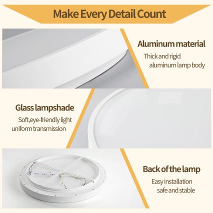 Brilagi - LED-dæmpbar loftlampe GLASS POOL DOUBLE LED/48W/230V 3000-6000K 40 cm hvid + fjernbetjening