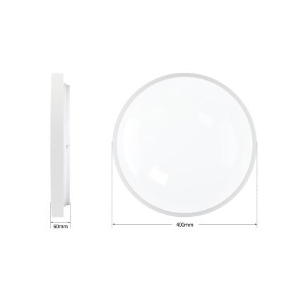 Brilagi - LED-dæmpbar loftlampe GLASS POOL DOUBLE LED/48W/230V 3000-6000K 40 cm hvid + fjernbetjening