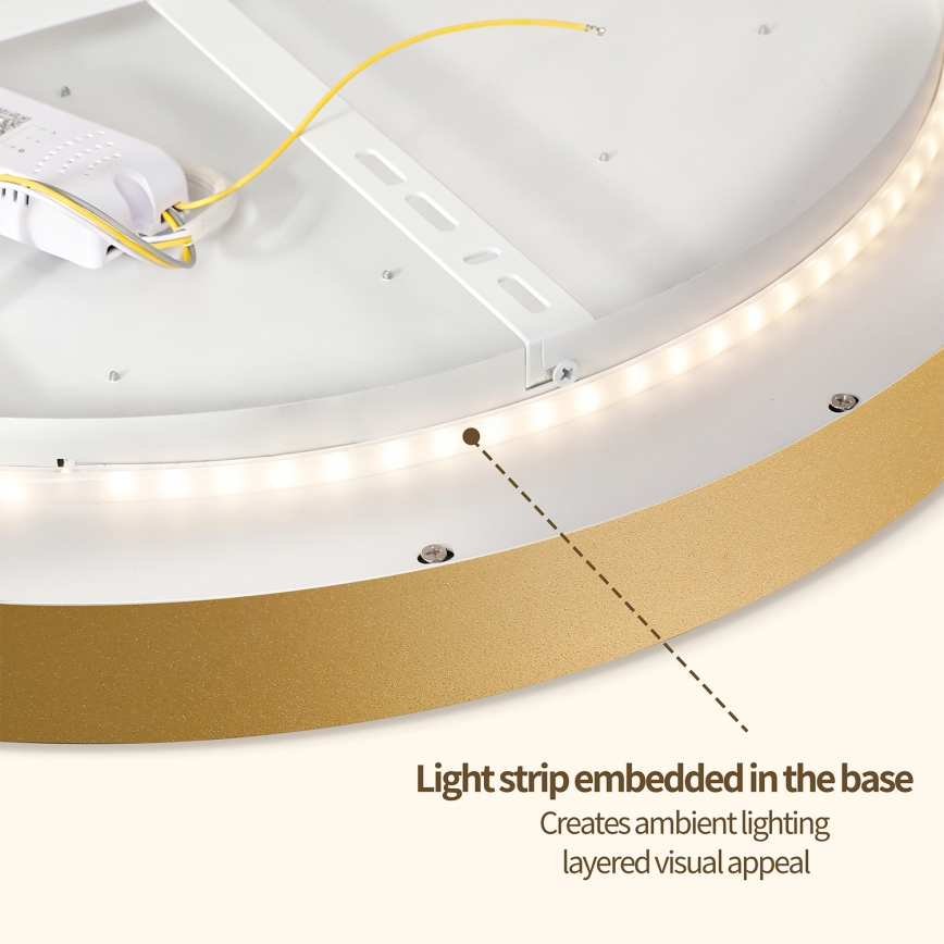 Brilagi - LED-dæmpbar loftlampe GLASS POOL DOUBLE LED/80W/230V 3000-6000K 60 cm guld + fjernbetjening
