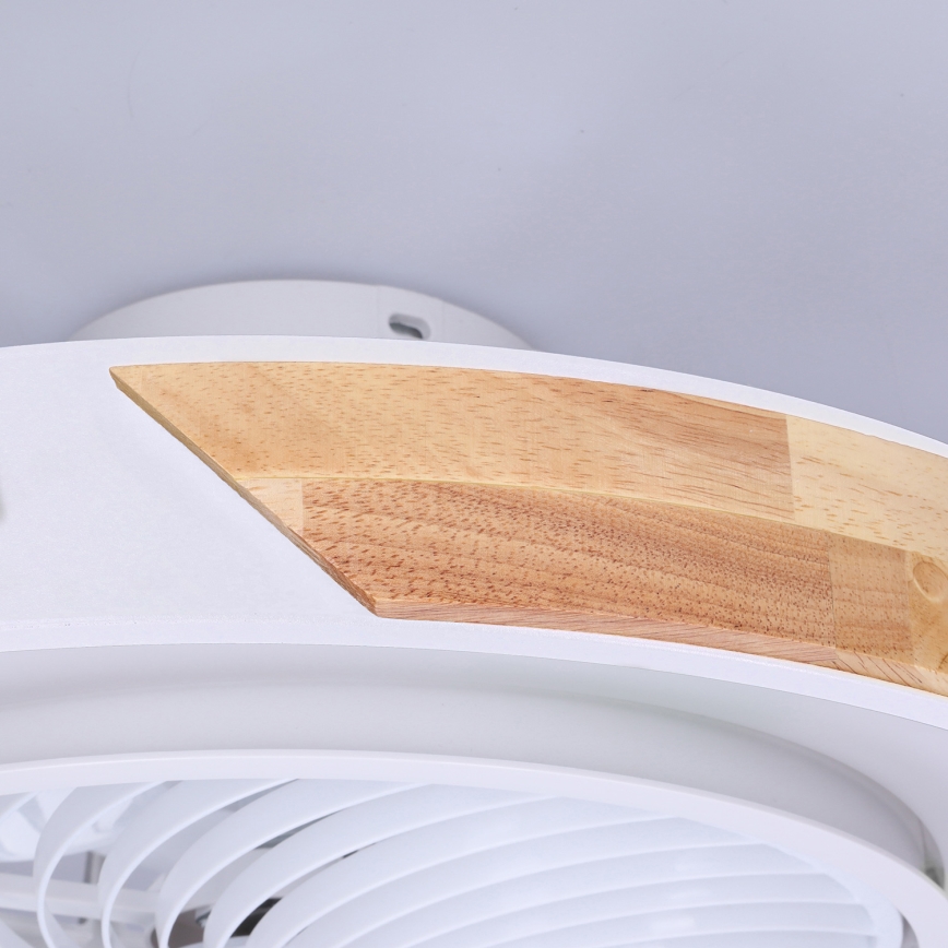 Brilagi - LED dæmpbar loftlampe med ventilator LED/30W/230V 3000-6500K Ø 50 cm hvid/eg + fjernbetjening