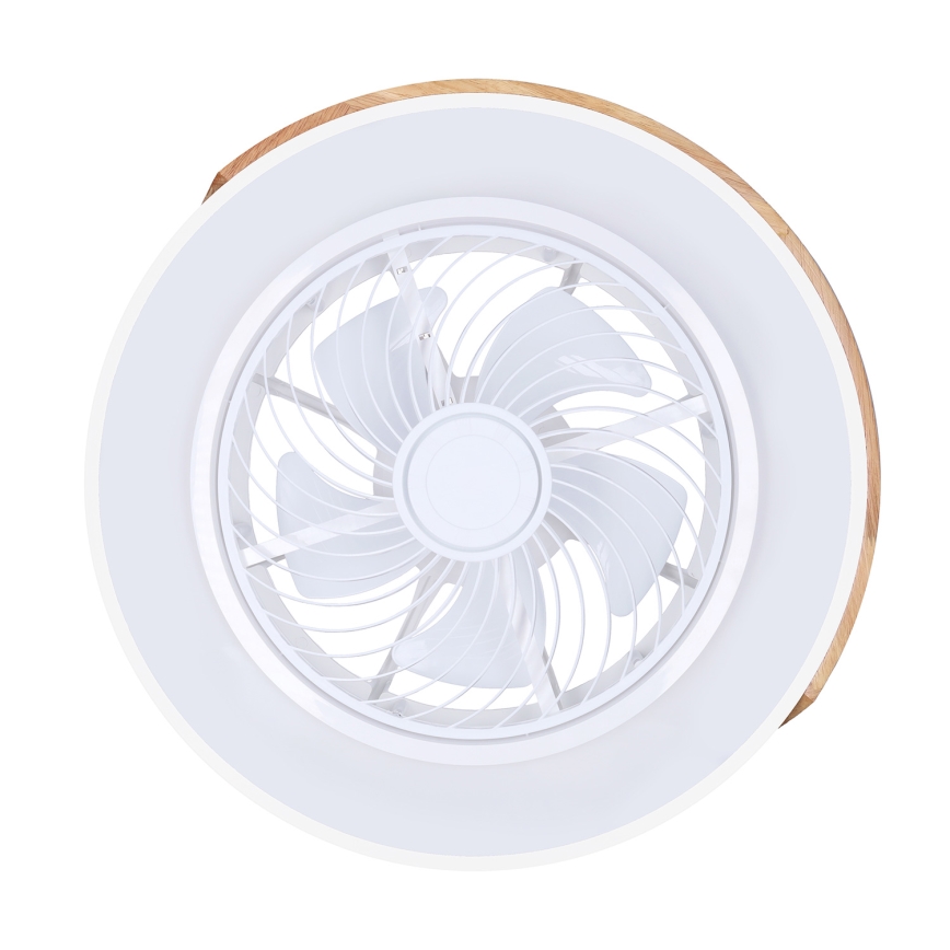 Brilagi - LED dæmpbar loftlampe med ventilator LED/30W/230V 3000-6500K Ø 50 cm hvid/eg + fjernbetjening