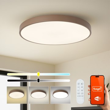 Brilagi - LED dæmpbar armatur POOL SMART LED/100W/230V Ø 80 cm Wi-Fi Tuya + fjernbetjening brun