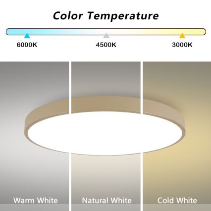 Brilagi - LED dæmpbar loftlampe POOL SMART LED/128W/230V 3000-6000K 100 cm beige Wi-Fi Tuya + fjernbetjening