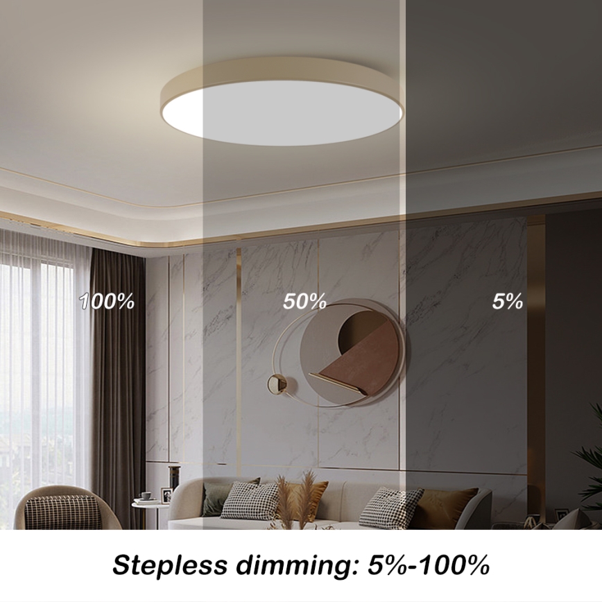 Brilagi - LED dæmpbar loftlampe POOL SMART LED/128W/230V 3000-6000K 100 cm beige Wi-Fi Tuya + fjernbetjening