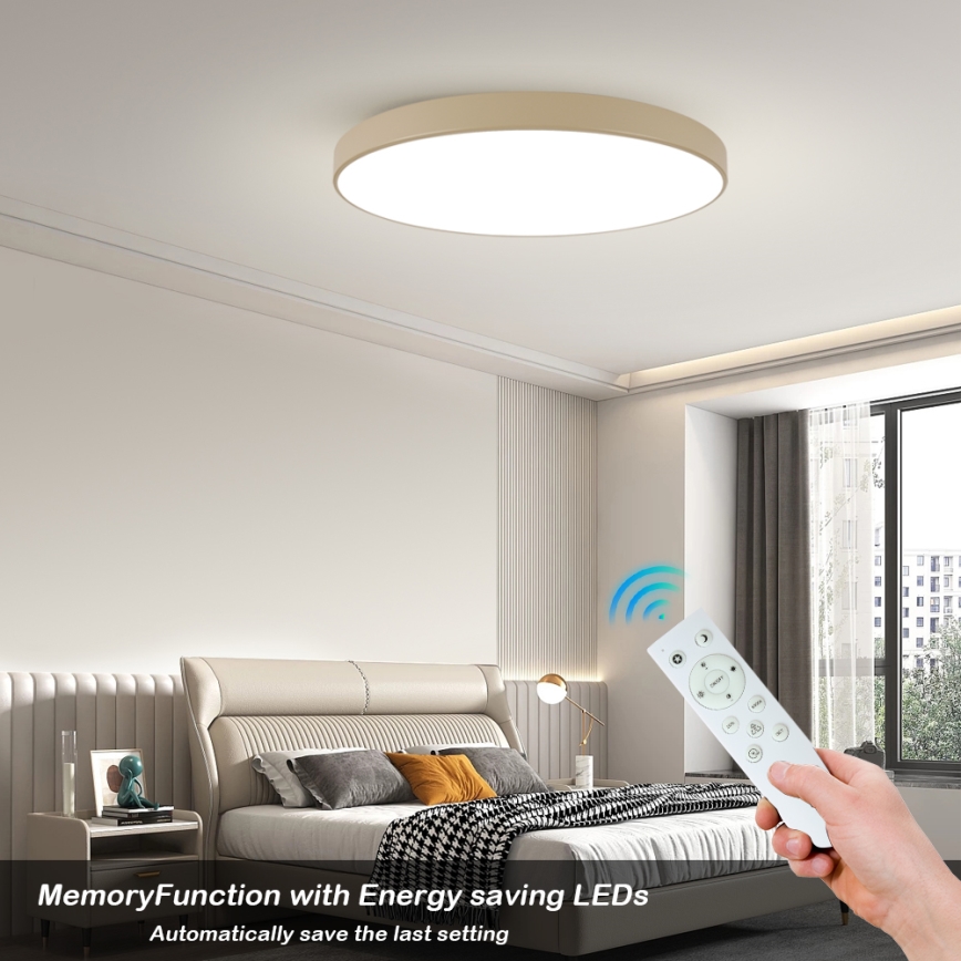 Brilagi - LED dæmpbar loftlampe POOL SMART LED/128W/230V 3000-6000K 100 cm beige Wi-Fi Tuya + fjernbetjening