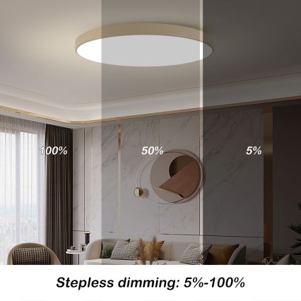 Brilagi - Dæmpbar LED-loftlampe POOL SMART LED/180W/230V 3000-6000K 120 cm beige Wi-Fi Tuya + fjernbetjening