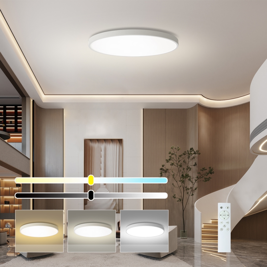 Brilagi - Dæmpbar LED-loftlampe POOL SMART LED/180W/230V 3000-6000K Ø 120 cm Wi-Fi Tuya hvid + fjernbetjening