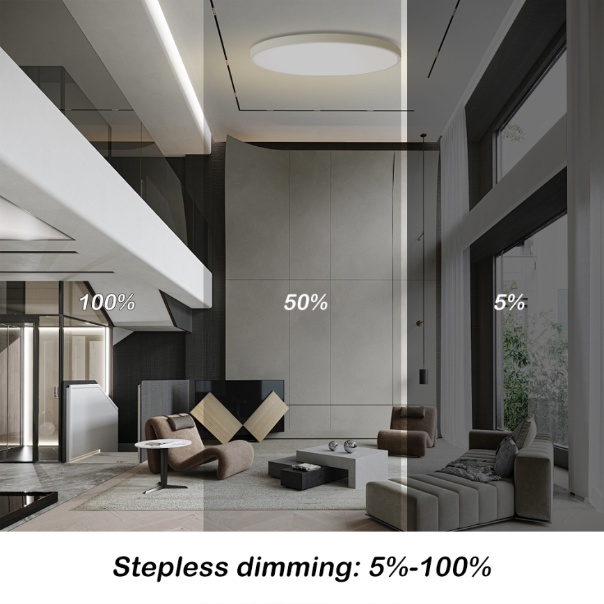 Brilagi - Dæmpbar LED-loftlampe POOL SMART LED/180W/230V 3000-6000K Ø 120 cm Wi-Fi Tuya hvid + fjernbetjening