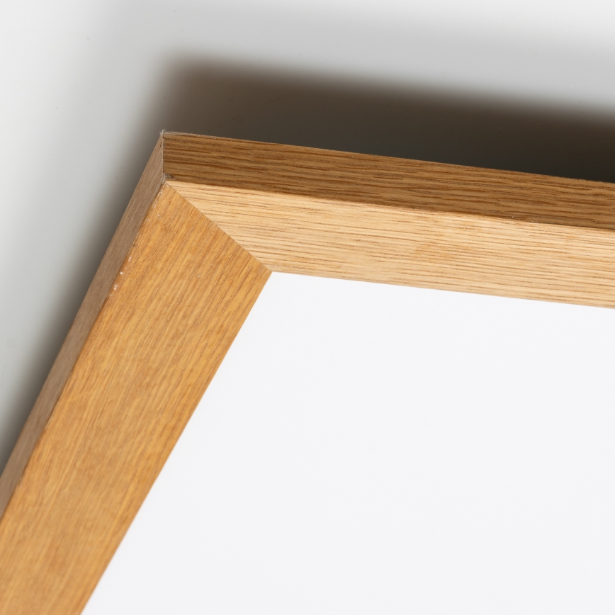Brilagi - LED-dæmpbar loftlampe SLIMFRAME WOOD LED/58W/230V 64x64 cm 3000-6000K brun + fjernbetjening