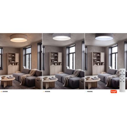 Brilagi - LED-dæmpbar loftlampe VELVET SMARTIX STARS LED/24W/230V 3000-6000K Ø 45 cm grå Wi-Fi Tuya Beacon + fjernbetjening