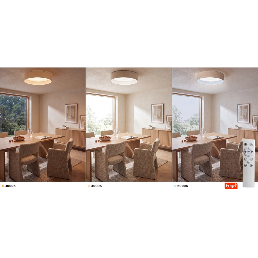 Brilagi - LED-dæmpbar loftlampe VELVET SMARTIX STARS LED/36W/230V 3000-6000K Ø 55 cm cremefarvet Wi-Fi Tuya Beacon + fjernbetjening