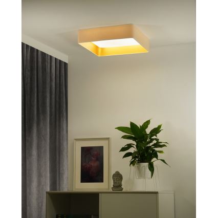 Brilagi - VELVET SQUARE SMART dæmpbar LED-loftlampe 36W/230V 60x60 cm 2700-6500K Wi-Fi Tuya + fjernbetjening cremefarvet