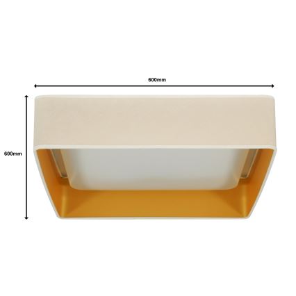 Brilagi - VELVET SQUARE SMART dæmpbar LED-loftlampe 36W/230V 60x60 cm 2700-6500K Wi-Fi Tuya + fjernbetjening cremefarvet