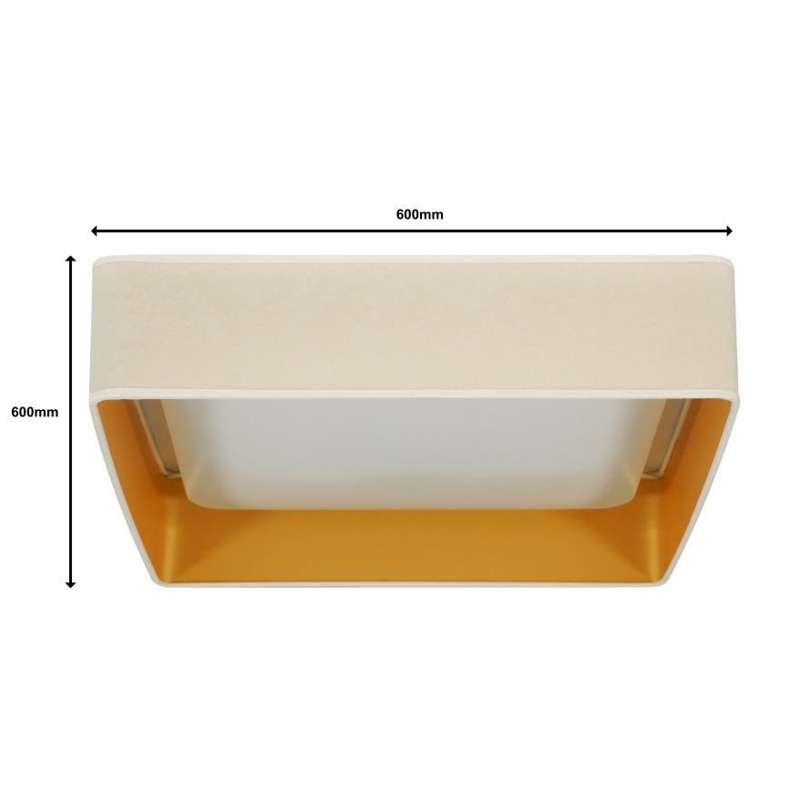 Brilagi - VELVET SQUARE SMART dæmpbar LED-loftlampe 36W/230V 60x60 cm 2700-6500K Wi-Fi Tuya + fjernbetjening cremefarvet