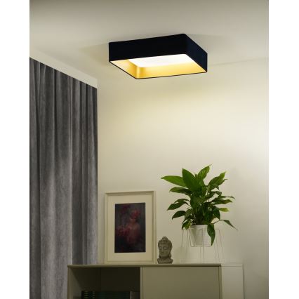 Brilagi - LED dæmpbar loftlampe VELVET SQUARE SMART LED/36W/230V 60x60 cm 2700-6500K Wi-Fi Tuya + fjernbetjening mørkeblå