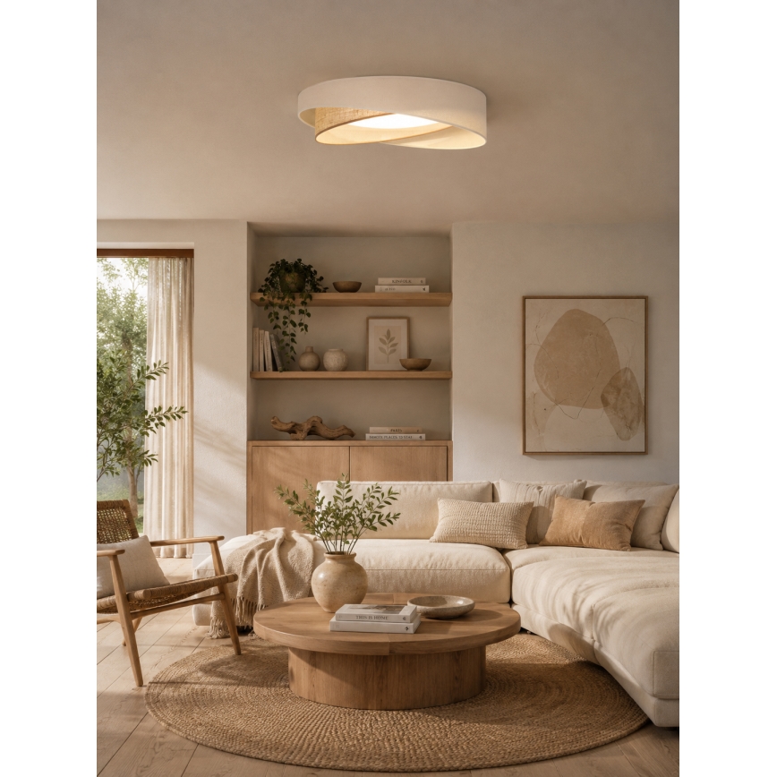 BRILAGI - LED dæmpbar loftlampe VELVET TWIST LED/36W/230V 3000-6000K Ø 65 cm Wi-Fi Tuya Beacon creme/beige + fjernbetjening