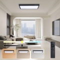 Brilagi - LED Dæmpbar Badeværelses Loftlampe FRAME SMART LED/30W/230V 30x60 cm 3000-6000K IP44 Sort + Fjernbetjening