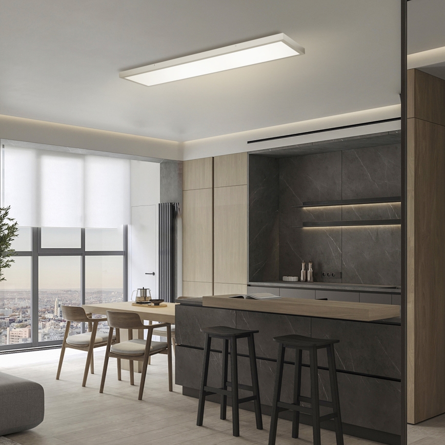 Brilagi - LED-dæmpbar loftlampe til badeværelse FRAME SMART LED/50W/230V 120x30 cm 3000-6000K IP44 sølv + fjernbetjening