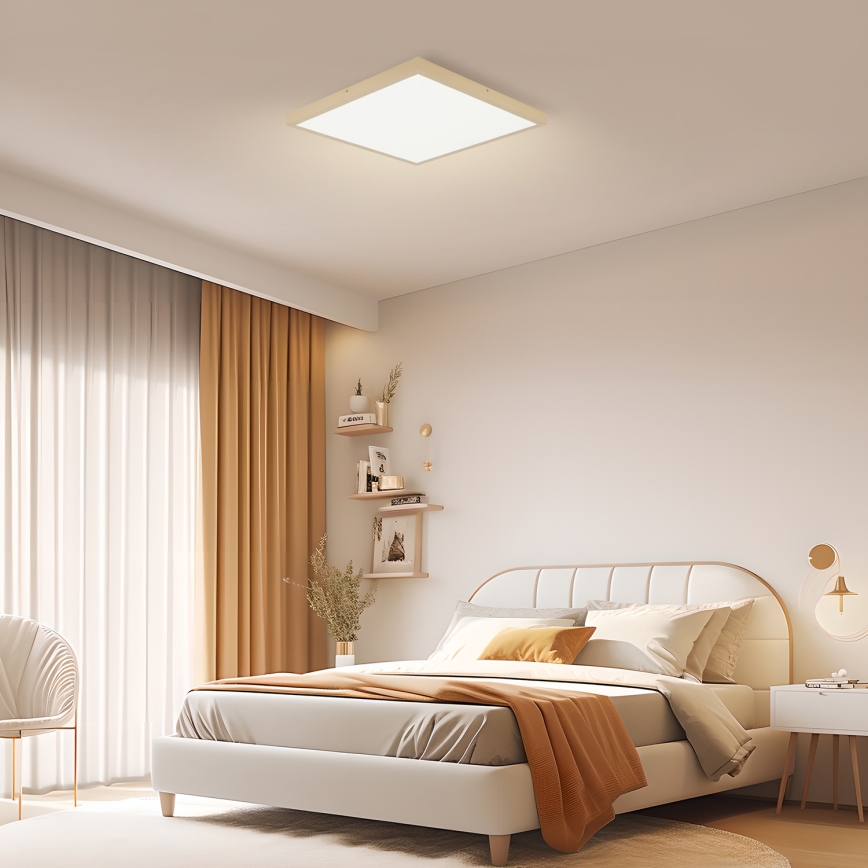 Brilagi - Dæmpbar LED badeværelsesloftlampe FRAME SMART LED/50W/230V 60x60 cm 3000-6000K IP44 beige + fjernbetjening