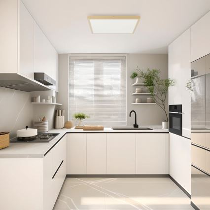 Brilagi - Dæmpbar LED badeværelsesloftlampe FRAME SMART LED/50W/230V 60x60 cm 3000-6000K IP44 beige + fjernbetjening