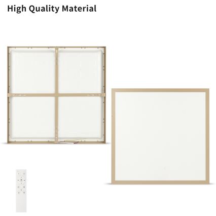 Brilagi - Dæmpbar LED badeværelsesloftlampe FRAME SMART LED/50W/230V 60x60 cm 3000-6000K IP44 beige + fjernbetjening