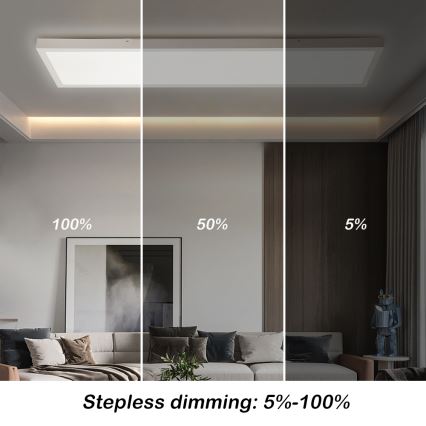 Brilagi - LED dæmpbar loftlampe til badeværelse FRAME SMART LED/50W/230V 30x120 cm 3000-6000K IP44 hvid + fjernbetjening