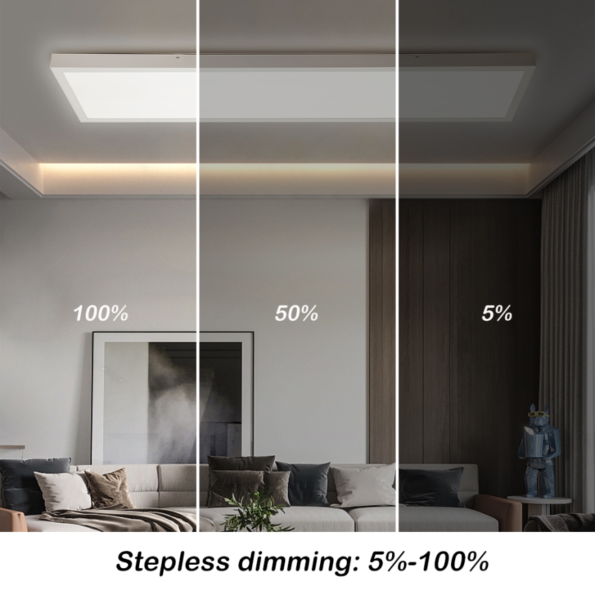 Brilagi - LED dæmpbar loftlampe til badeværelse FRAME SMART LED/50W/230V 30x120 cm 3000-6000K IP44 hvid + fjernbetjening