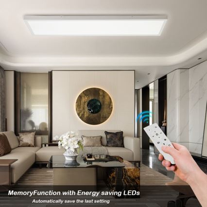 Brilagi - LED dæmpbar loftlampe til badeværelse FRAME SMART LED/50W/230V 30x120 cm 3000-6000K IP44 hvid + fjernbetjening