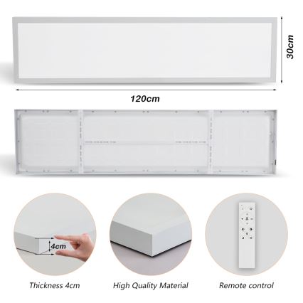Brilagi - LED dæmpbar loftlampe til badeværelse FRAME SMART LED/50W/230V 30x120 cm 3000-6000K IP44 hvid + fjernbetjening