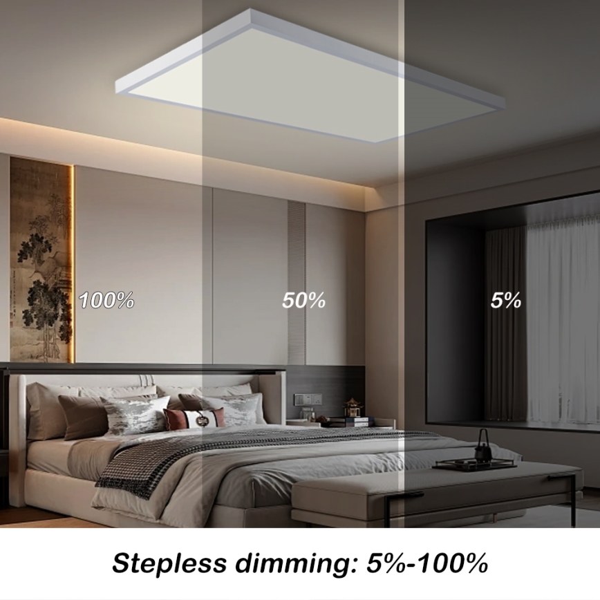 Brilagi - LED-dæmpbar loftlampe til badeværelse FRAME SMART LED/96W/230V 120x60 cm 3000-6000K IP44 hvid + fjernbetjening