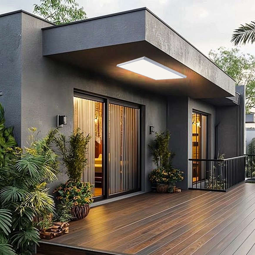 Brilagi - LED-dæmpbar loftlampe til badeværelse FRAME SMART LED/96W/230V 120x60 cm 3000-6000K IP44 hvid + fjernbetjening