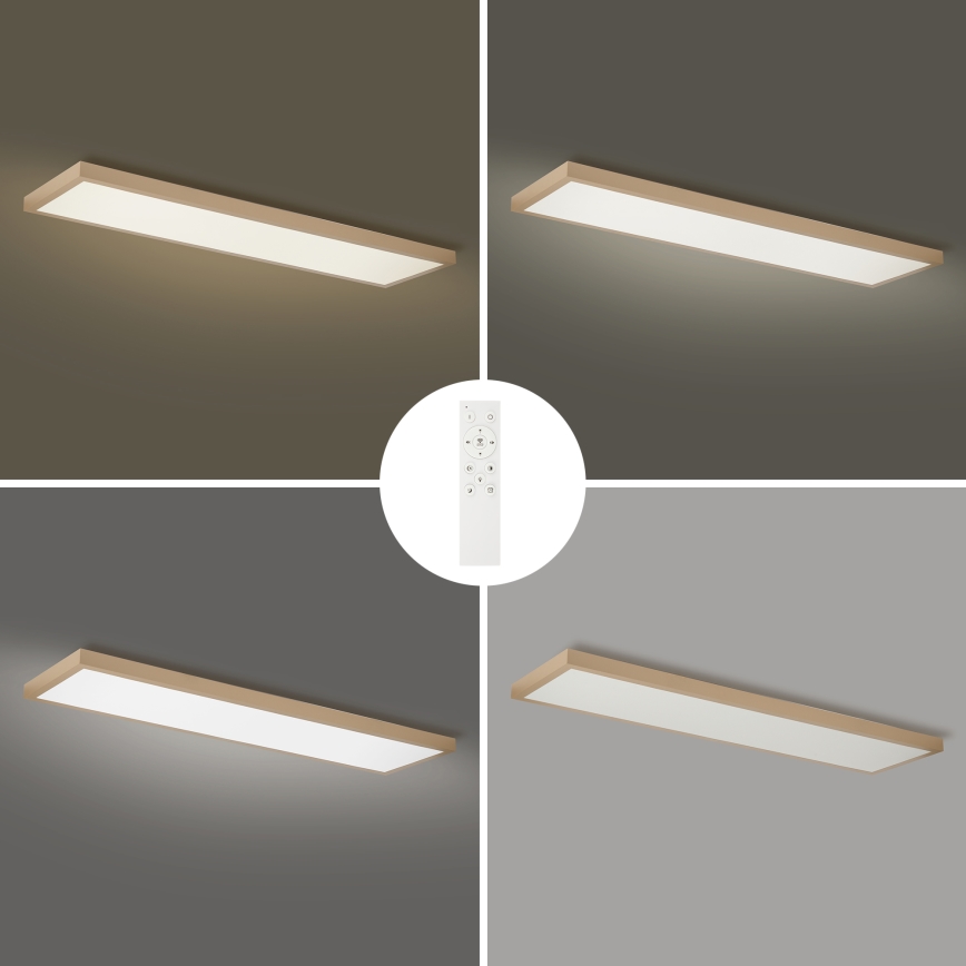 Brilagi - Dæmpbar LED-badeværelsesloftlampe FRAME SMART LED/50W/230V 120x30 cm 3000-6000K IP44 beige + fjernbetjening