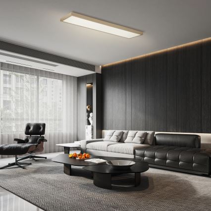 Brilagi - Dæmpbar LED-badeværelsesloftlampe FRAME SMART LED/50W/230V 120x30 cm 3000-6000K IP44 beige + fjernbetjening