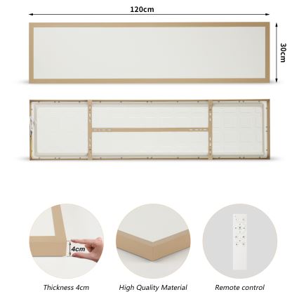 Brilagi - Dæmpbar LED-badeværelsesloftlampe FRAME SMART LED/50W/230V 120x30 cm 3000-6000K IP44 beige + fjernbetjening