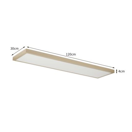 Brilagi - Dæmpbar LED-badeværelsesloftlampe FRAME SMART LED/50W/230V 120x30 cm 3000-6000K IP44 beige + fjernbetjening
