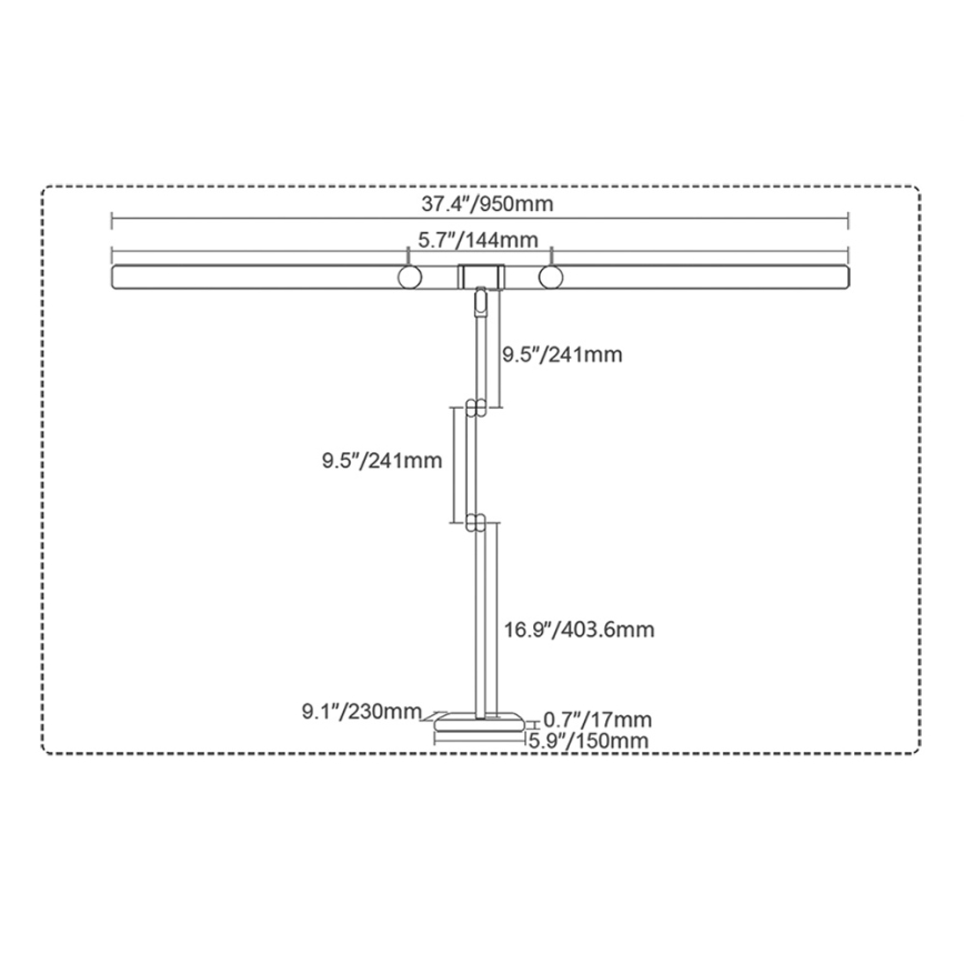 Brilagi - Dæmpbar berøringsbetjent LED-bordlampe VARIO LED/24W/230V 3000-6500K CRI 92 hvid